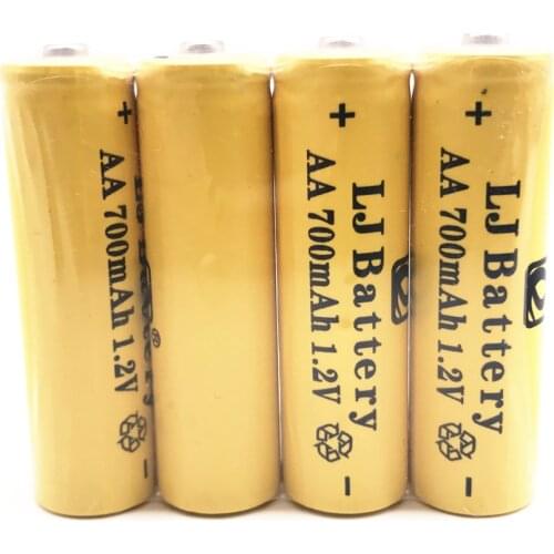 4 x AA 700mAh 1.2 V Quanlity Rechargeable Battery NI-CD 1.2V Rechargeable 2A Battery Baterias Bateria Batteries 500 Times