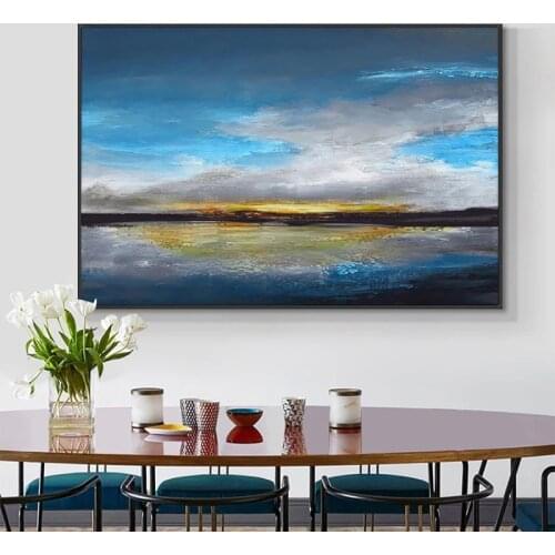 Abstract Painting 100% Hand Painted Oil Painting On Canvas Modern Decorative Landscape Blue painting Wall Art picture Home Decor