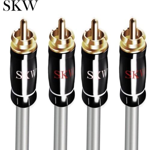 SKW Audio Cable 2RCA to 2 RCA Male To Male Plug With 24K Gold-plated 1M 1.5M 2M 3M 5M 8M 10M 15M For Home Theater Amplifier TV
