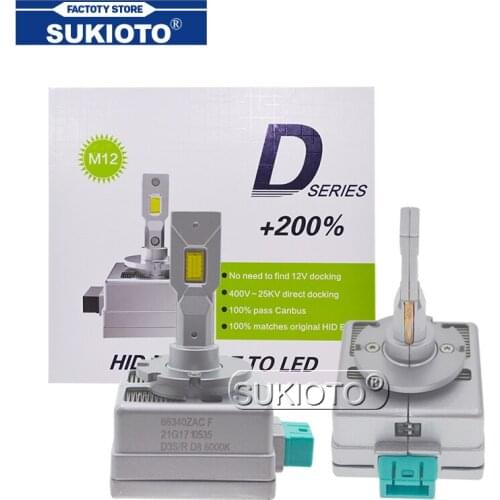 SUKIOTO Plug and Play Mini 1:1 90W D3S LED Headlight CSP Chips 20000LM White D1S D3S Canbus LED Bulb D5S D8S D4S D2S Auto Light