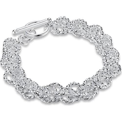 BABYLLNT 925 Silver Water Wave Circle Chain Bracelet For Woman Charm Wedding Engagement Fashion Party Jewelry Gift Wholesale