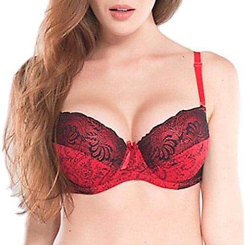 Bras For Women Adjusted-straps Underwire Bra Sexy Women Underwear Lace Bralette Lingerie Top Large Size D E F Cup 34-50