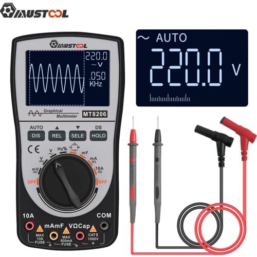 MUSTOOL Upgrade Intelligent 2 in 1 Digital Storage Scopemeter Multimeter Handheld LED Scopemeter Oscilloscope Multimeter