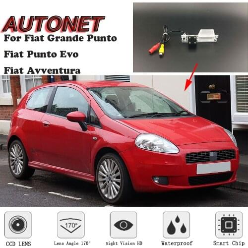 AUTONET HD Night Vision Backup Rear View camera For Fiat Grande Punto Fiat Punto Evo Fiat Avventura 3D 5D hatchback