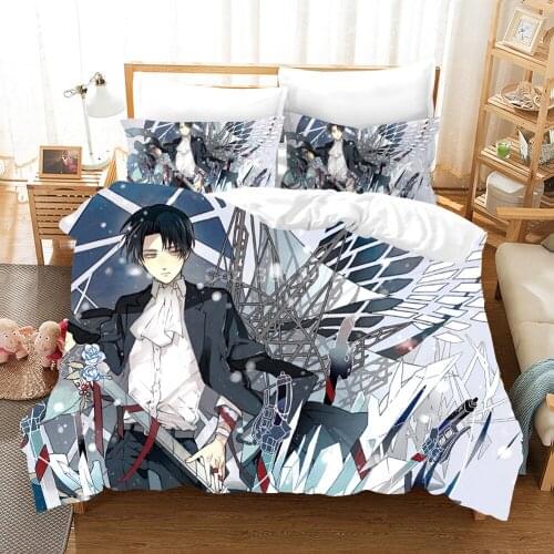 Bedding Set Attack On Titan 3d Duvet Cover Sets Luxury Cartoon Wings of Liberty Anime Kids Comforter Twin Queen King Single Size