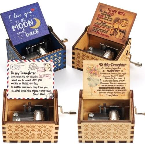 Creative Wooden Carved Music Box Caja Musical You Are My Sunshine Theme Музыкальная Шкатулка Childrens Best Gift