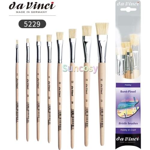 Da Vinci Oil and Acrylic Painting Allround Brush borstpinsel Set Series 5229, Acrylmalerei Allroundpinsel BORSTPINSEL