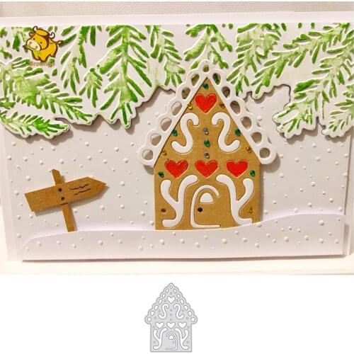 Metal Dies Christmas House Hearts Stencil Template for Embossing DIY Scrapbooking Paper Album Gift Cards Making Cutting Dies New