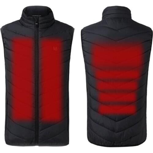 Mens Electric Heated Jacket Vest Waistcoat Woman Coat Feather Thermal Sleeveless Jacket Winter Outdoor Hiking Heating Clothes