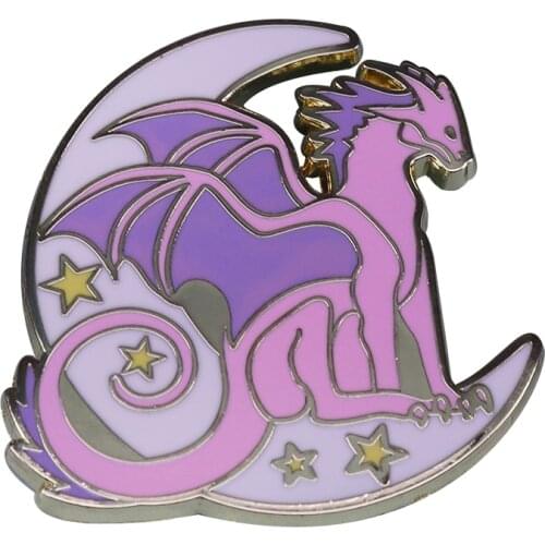 Moon dragon badge pastel fantasy costume addition
