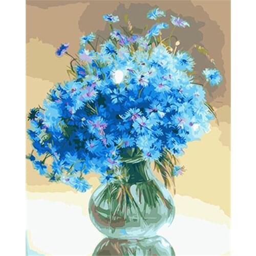 PAINTBOY Flower Framed Pictures DIY Painting By Numbers Acrylic Painting On Canvas Wall Art For Living Room Home Decor