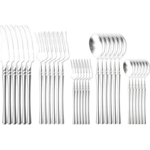 Vintage Knife Fork Teaspoon Dinnerware Set High Quality Matte Tableware 304 Stainless Steel Cutlery Set Patry Kitchen Silverware