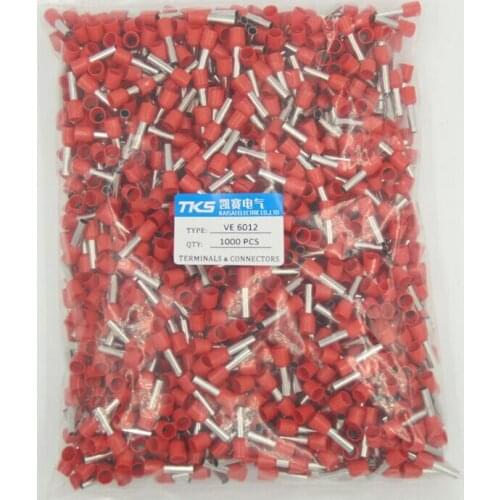 E6012 Bootlace Ferrules crimp terminal For 6.0mm AWG12 12mm length of Pin terminales electricidad