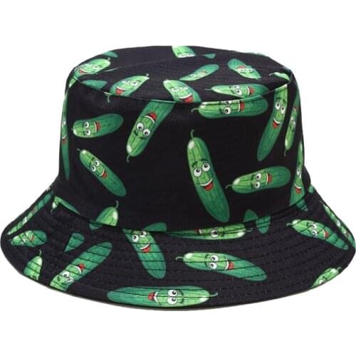 New 100%Cotton Fruit Print Fisherman Hat Panama Summer Sun Hats For Men Women Outdoor Reversible Bucket Hat Fashion Fishing Cap