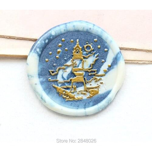Lighthouse Seal Stamp,Building seal stamp,Rabbit Seal Stamp Kit,invitation seals,gift packing Moon night seal
