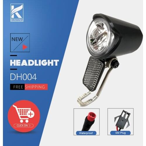 Electrical Bicycle DH004 Front Light Headlight 6V/12V/24V/36V/48V/60V SM/Waterproof Plug For Electrical Bike Conversion Kit