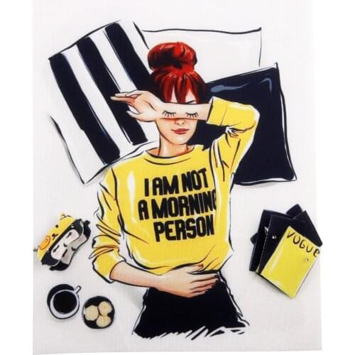 PGY 1PCS City Girl Patches Trend Fashion Sew On 3D Patches For Clothing Garment DIY Patch wholesale Applique with Free Delivery