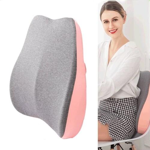 Chair Back Pillows Lumbar Support Space Memory Cotton for Home Office Car Chairs Relieve Sciatica Low Back Pain Backrest