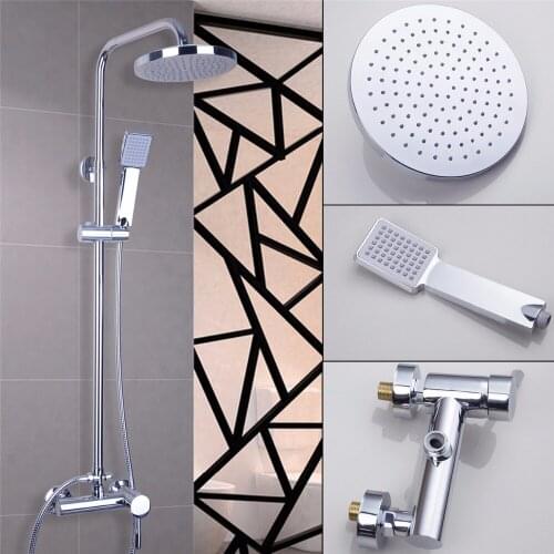 Luxury Bathroom Rainfall Shower Head Waterfall Shower Sets Faucet Wall Mounted With Slide BarPolished Chrome Mixer Taps