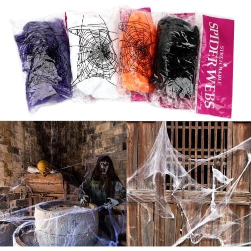 Horror House Decoration Stretchy Cobweb Horrible Scary Party Scene Props Decoration Bar Haunted House DIY Accessories