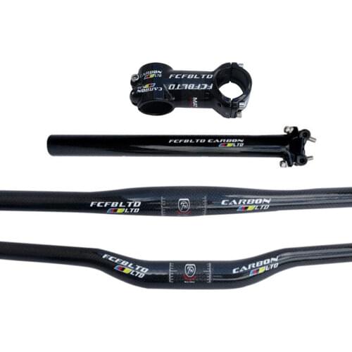 Carbon handlebar set mtb Bike Rise/Flat Handlebar stem &carbon Seatpost Cycling Mountain road bike mtb carbon accessories XXX