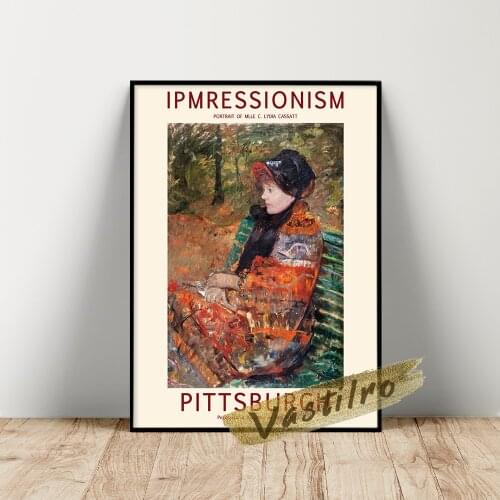 Mary Cassatt Exhibition Poster, Autumn Portrait Of Lydia Cassatt Oil Painting, Woman Portrait Prints, Cassatt Vintage Wall Art