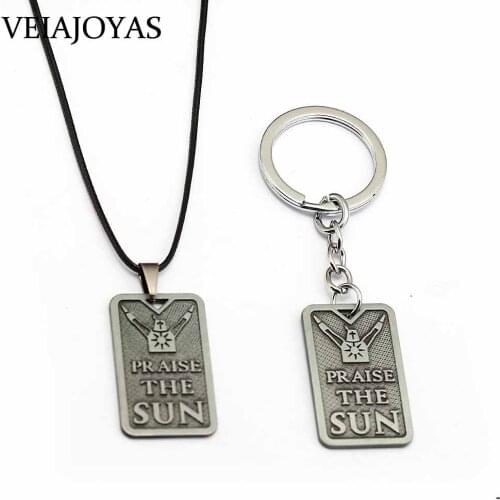 Game Jewelry Dark Souls 3 Sun Sollar Onion Knights Pendants Necklaces Women Men Alloy Dog Tag Charm Keychain Cosplay Kids Gifts
