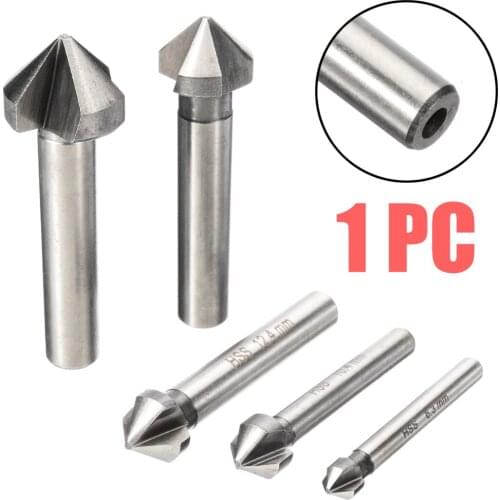 1Pcs 3 Flute 90 Degree HSS Countersink Drill Bit Wood Steel Chamfer Cutting Woodworking Tool 6.3/8.3/10.4/12.4/16.5/20.5mm