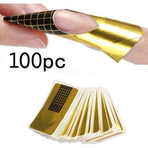 100pcs Professional Nail Form Tips Nail Art Extension Forms Guide Sticker Acrylic UV Gel Tips For Nail Polish Guide