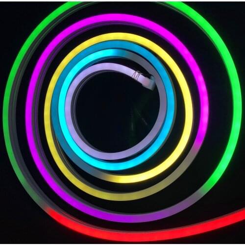 12mm*20mmm size,5m long/ 60pixels/m/ DC12V WS2815 addressable pixel rgb neon strip light;IP65;0.2m xConnect pigtails