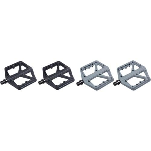 2pair RaceWORK MTB Bike Pedal Ultralight Bearings Bicycle Pedal Flat for Mountain Road Bike BMX Black & Gray
