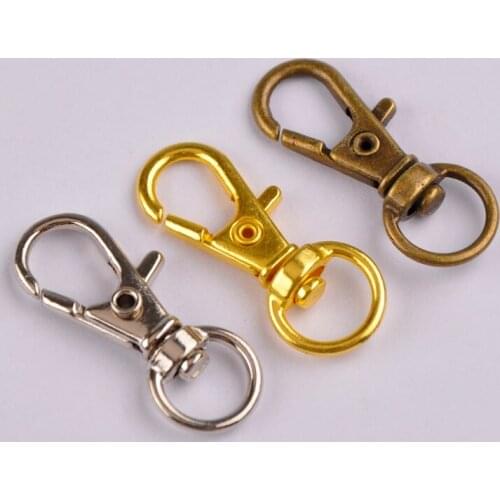 200Pcs 32mm Split Key Ring Swivel Lobster Clasp Connector For Bag Belt Dog Chains DIY Jewelry Making Findings
