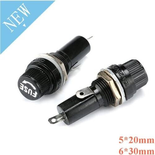 5*20mm 6*30mm Fuse Holders 5x20mm 6x30mm Insurance Tube Socket Fuse Holder Panel Mount glass Fuse Holder 5*20 6*30 5x20 6x30