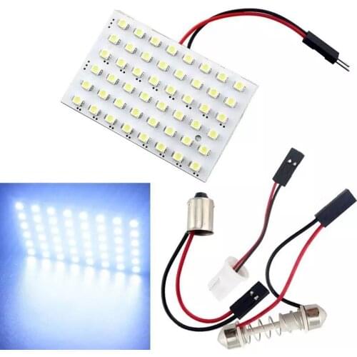 50pcs Auto LED Panel light 12V 3528 48SMD Car Reading lights LED Roof light Accessior led interior lights lighting bulb