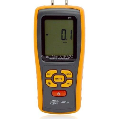 BENETECH GM510 Pressure Gauge Manometer Pressure Differential Tester Handheld Digital Manometer Pressure Manometer