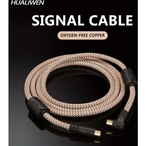 Oxygen-free Copper 99%Digital TV Cable 90 Degree M/M Coaxial Satellite Antenna Cable Video Cable for HD Television Line