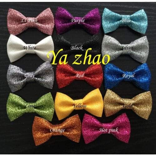 Free shipping, 500pcs/lot, 2" Cute Mini Hair Glitter leather Bows For headband, hair clips, Newest Hair Accessory
