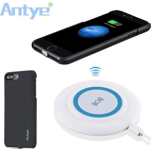 Antye Qi Wireless Charger Touching Pad With 7 LED for iPhone 7/7 Plus+Qi Receiver Case