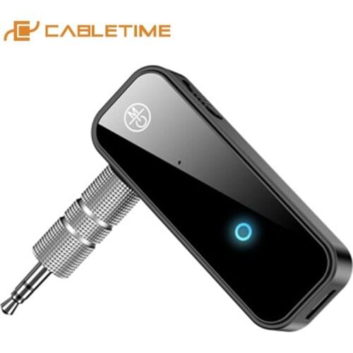 CABLETIME Wireless Bluetooth Receiver 5.0 Aux 3.5mm Handsfree TX/RX Lossless sound Long Battery for Car Speaker B03