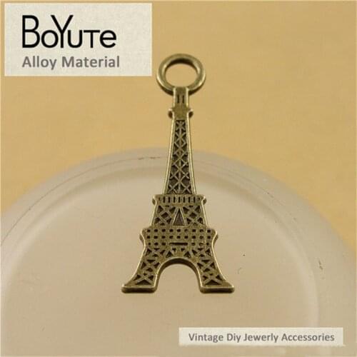BoYuTe (100 Pieces/Lot) 31*12MM Wholesale Vintage Accessories Parts Antique Bronze Plated Tower Charms for Jewelry Making Diy