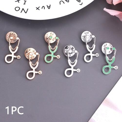 Nurse Pins Medical brooches for women Fashion Colorful Metal Stethoscope Enamel Jewelry Men Jackets Badges Accessories Pin