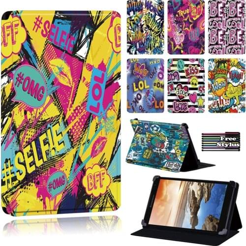 Tablet Case Fit Lenovo Tab 8/Tab(A8-50 A5500/S8 - 50)/A7-(30 A3300/50 A3500)/Yoga Tab 4 Plu) /Thinkpad Tablet 2 - Graffiti Art