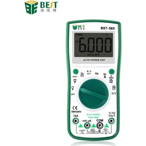 BST-58X New Design Nniversal Mobile Phone Auto Range Digital Multimeter 6000 Count AC/DC Ohm Ammeter Meter Tester