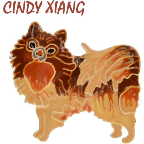CINDY XIANG New Arrival Enamel Cute Dog Brooch Puppy Pin Brooches For Kids Women Silky Dog Animal Funny Jewelry High Quality
