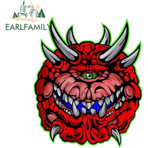 EARLFAMILY 13cm x 10.9cm For Cacodemon Car Stickers Occlusion Scratch Decal Car Accessories Vinyl Material Decoration