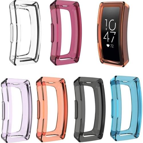 EiEuuk Soft TPU Transparent Shock-proof Replacement Sleeve Band Cover Protector Case Pouch for Fitbit Inspire/Inspire HR