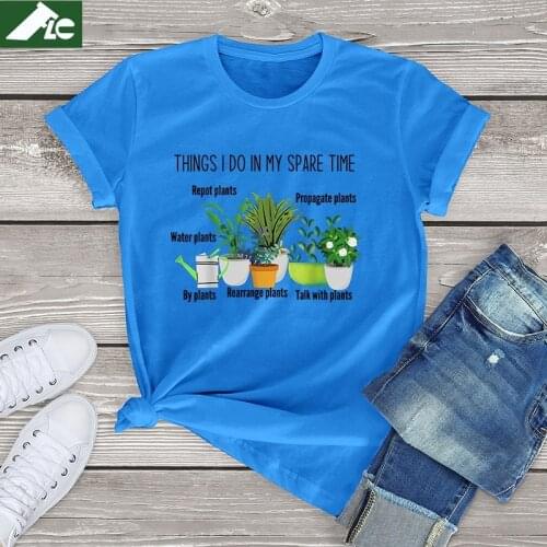 Unisex T-Shirt women Things I Do In My Spare Time Plant Funny Gardener tee Gardening Plant Lover Vintage womens t Shirt soft