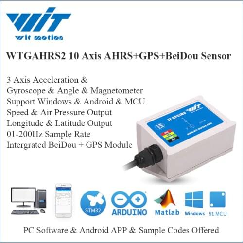 WitMotion WTGAHRS2 GPS Beidou Navigation Position Speed Tracker 10 Axis Accelerometer + Gyro + Angle + Magnetometer + Barometer