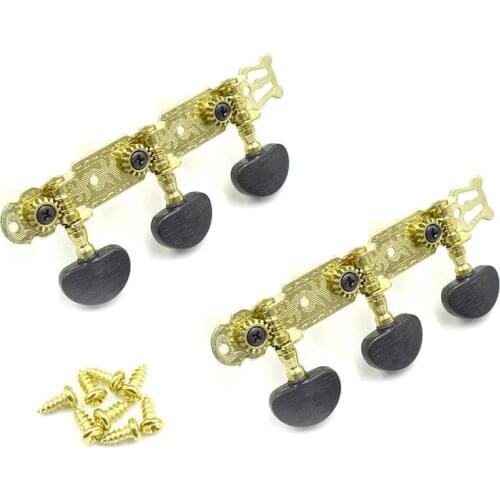 3L3R Guitar Tuning Keys Tuners Machine Head 6 String Gold Plated Single Hole Tuning Pegs for Classical Acoustic Plank Guitar