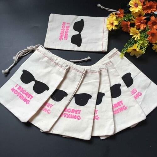 Pack of 30pcs I Regret Nothing Cotton Gift Bags Bachelorette Party Hangover Decor